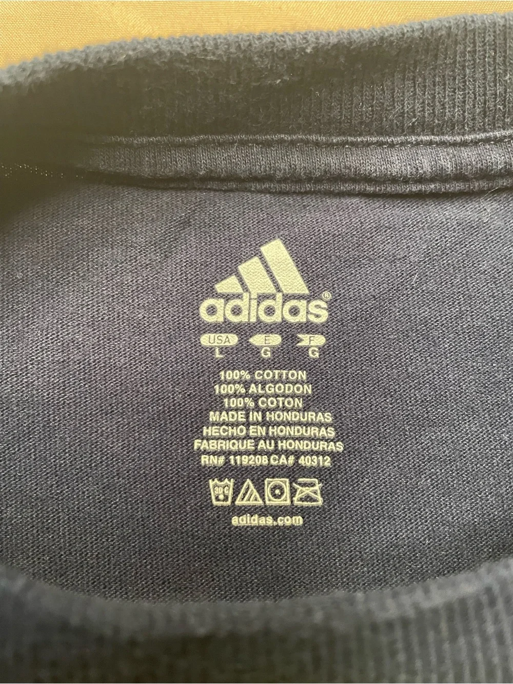 adidas Navy and Yellow Michigan Football Short Sleeve Tee